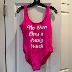 Pink one piece bathing suit